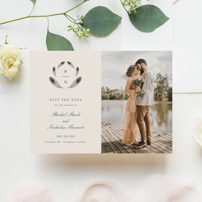 Vintage Peacock Wedding Save the Date (Creator Uploaded)