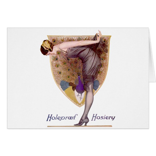 Vintage Peacock Woman Flapper Pretty (Front Horizontal)