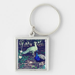 Vintage Peacocks Key Ring