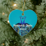 Vintage Peacocks Kissing Wedding Gifts Ceramic Tree Decoration<br><div class="desc">Vintage Kissing Peacocks Wedding Gifts</div>