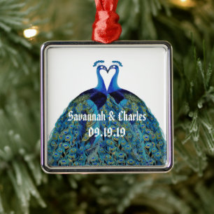 Vintage Peacocks Kissing Wedding Gifts Metal Tree Decoration