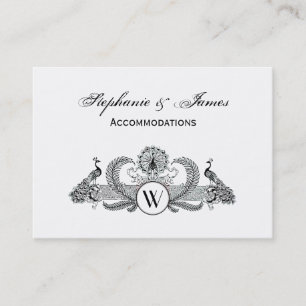 Vintage Peacocks with Monogram Business Card