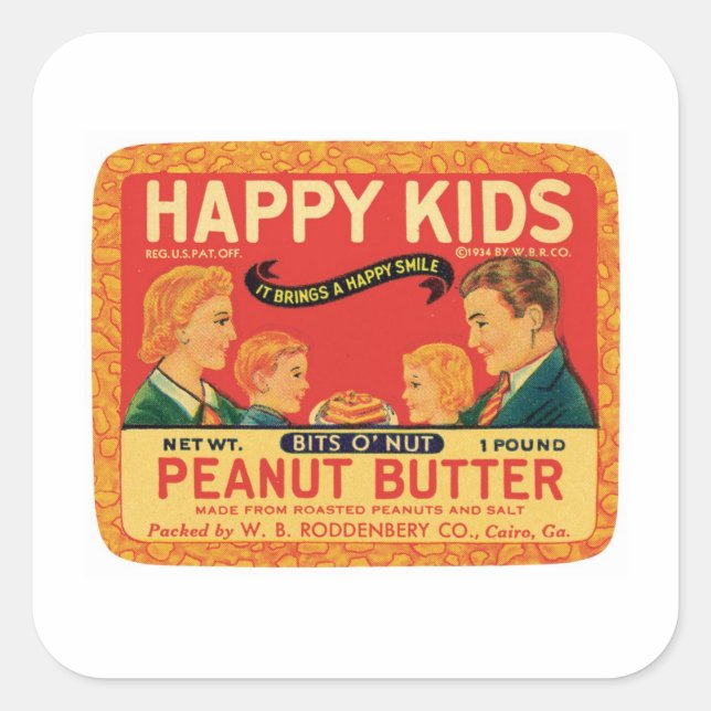Vintage Peanut Butter Food Product Label (Front)