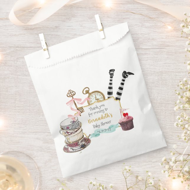Vintage Pearls Wonderland Baby Shower Party Favour Bags (Clipped)