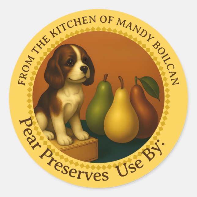 Vintage pears from the kitchen of canning label (Front)