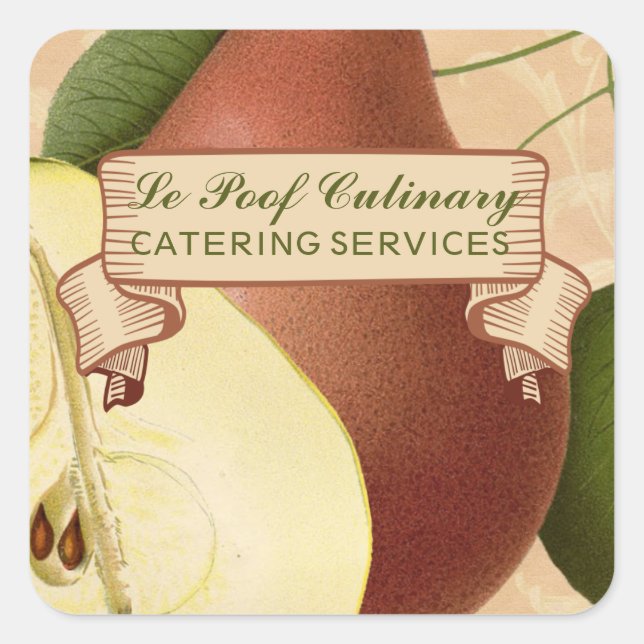 Vintage pears fruit cooking baking food label (Front)