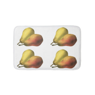 Vintage Pears, Organic Foods, Ripe Fruit Bath Mat
