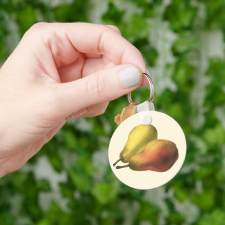 Vintage Pears, Organic Foods, Ripe Fruit Key Ring