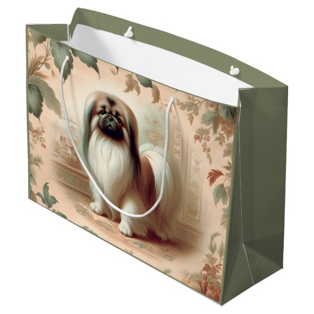 Vintage Pekingese gift bag (Back Angled)