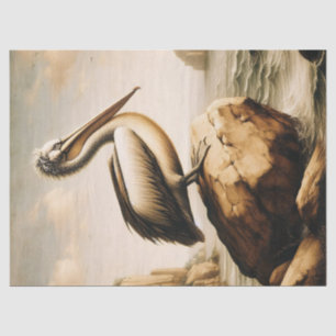 Vintage Pelican Decoupage Tissue Paper