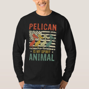 Vintage Pelican Spirit Animal Retro Us American Fl T-Shirt