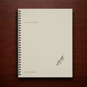 Vintage Pen nib- Dark Academia Minimalist Library  Notebook