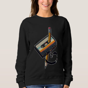 Vintage Pencil Rewind Cassette Tape Nostalgia Part Sweatshirt