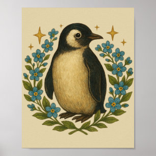 Vintage Penguin Lovers Art Poster