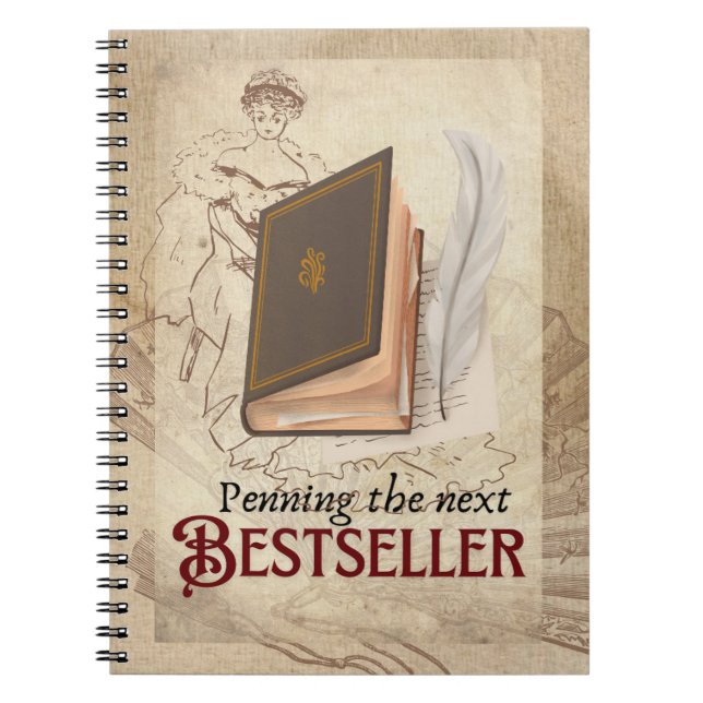 Vintage Penning the Next Bestseller Notebook Girl  (Front)
