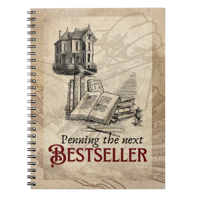 Vintage Penning the Next Bestseller Notebook House (Front)