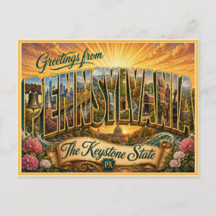 Vintage Pennsylvania Greeting From Postcard