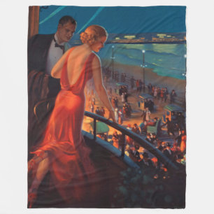 VINTAGE PENNSYLVANIA RAILROAD TRAVEL FLEECE BLANKET