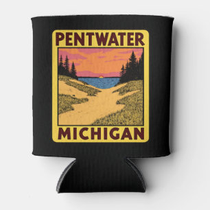 Vintage Pentwater Michigan Can Cooler