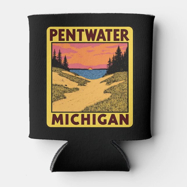 Vintage Pentwater Michigan Can Cooler (Front)