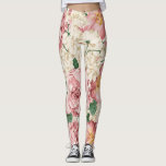Vintage Peonies and Hydrangeas Pattern Leggings<br><div class="desc">Elegant leggings featuring illustrations of blush pink roses and peonies with ivory hydrangeas. This classic floral leggings will be perfect as a gift.</div>