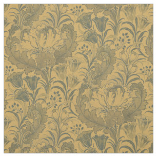 Vintage Peonies, Crocuses & Tulips Floral Pattern Fabric