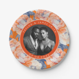 Vintage Peonies Plates For Engagement Party