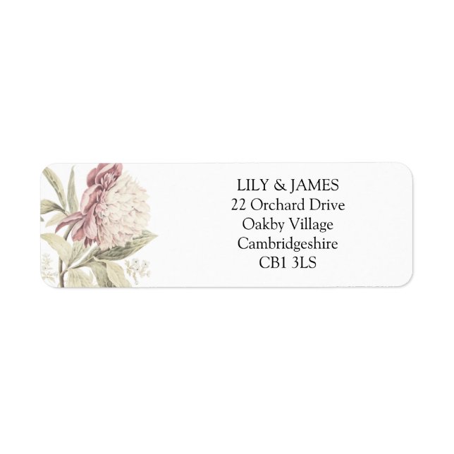 Vintage Peony Botanical Fine Art Wedding  (Front)