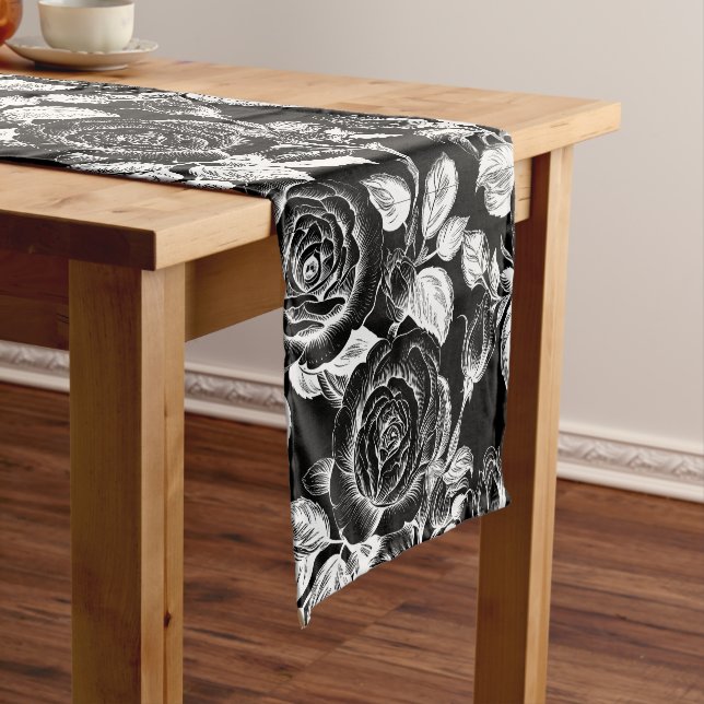 Vintage Peony floral  Short Table Runner (In Situ)