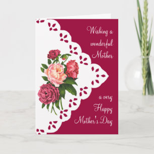 Vintage Peony Flower Mother's Day Mum Love Card
