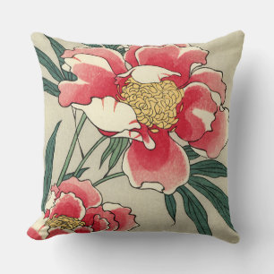 Vintage Peony Flowers Cushion