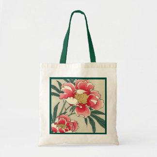 Vintage Peony Flowers Tote Bag