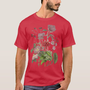 Vintage Peony Roses Garden Flowers Floral Plant La T-Shirt