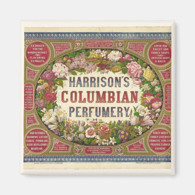 Vintage Perfume Label Magnet (Front)