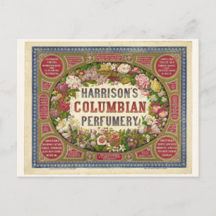 Vintage Perfume Label Postcard