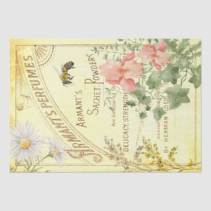 Vintage Perfumes Ad Floral Bee Decoupage Tissue Pa Paper