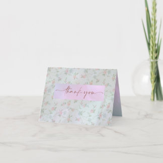 Vintage Periwinkle Peony Bridal Shower Thank You Card