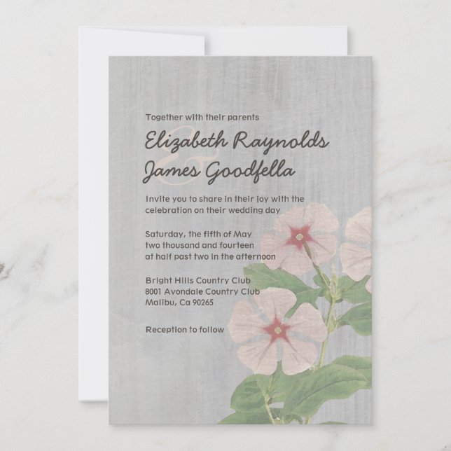 Vintage Periwinkle Wedding Invitations (Front)