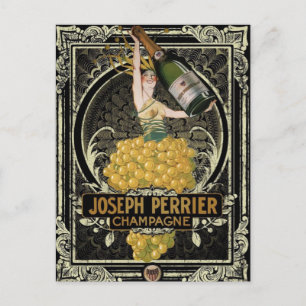 Vintage Perrier Champagne Postcard