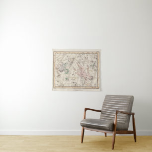 Vintage Perseus and Andromeda Constellations Map Tapestry