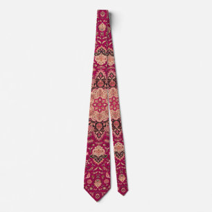 Vintage Persian Floral Rug Pattern Tie