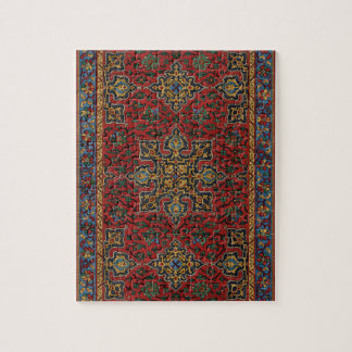 Vintage Persian Rug Pattern Red Blue Arabesque Jigsaw Puzzle
