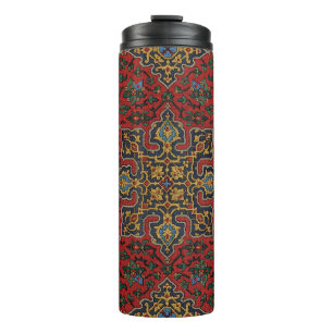Vintage Persian Rug Pattern Red Blue Arabesque Thermal Tumbler