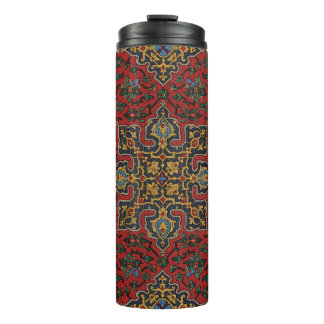 Vintage Persian Rug Pattern Red Blue Arabesque Thermal Tumbler
