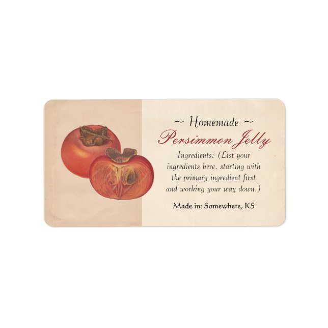 Vintage Persimmon Labels (Front)