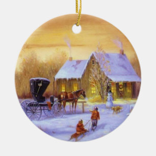 Vintage Personalise Photo Christmas Christmas Ceramic Tree Decoration