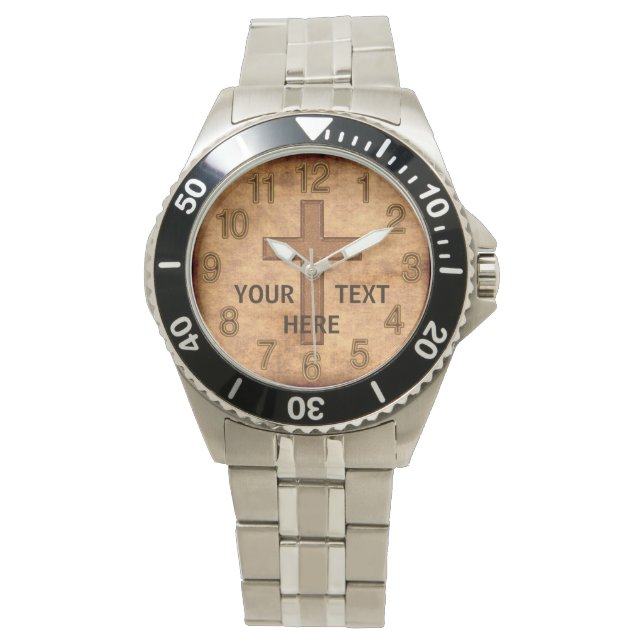 Vintage Personalised Christian Watch YOUR TEXT (Front)