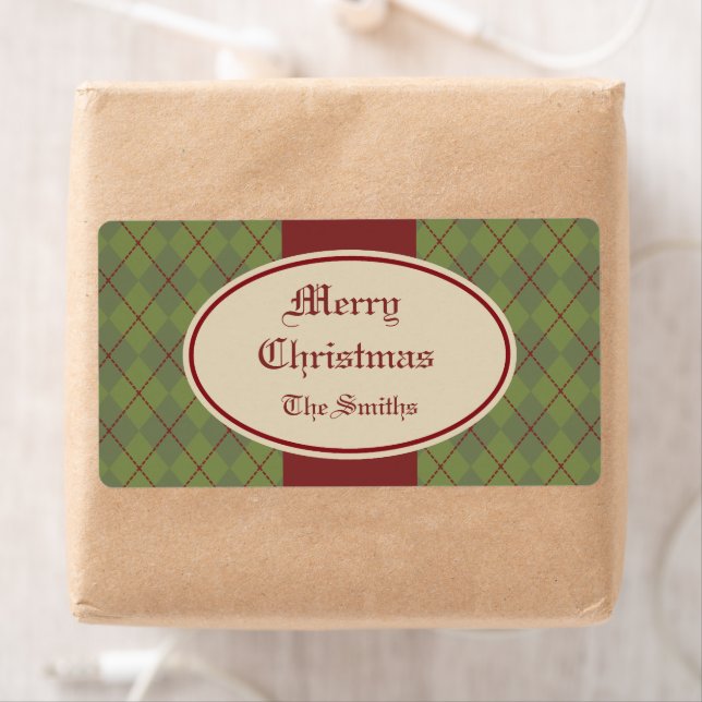 Vintage Personalised Christmas Gift Tags Labels (Insitu)