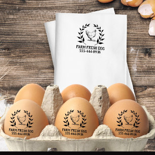 Vintage Personalised Egg  Round  Stamp