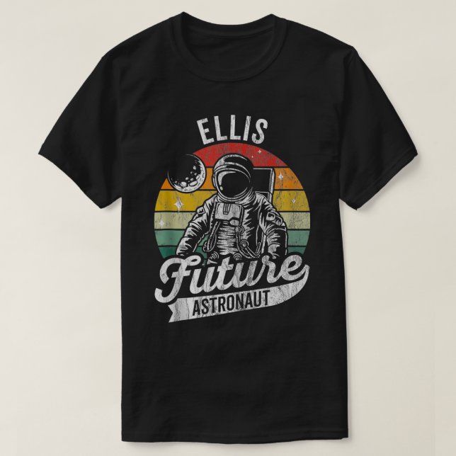 Vintage Personalised Ellis Future astronaut Space  T-Shirt (Design Front)
